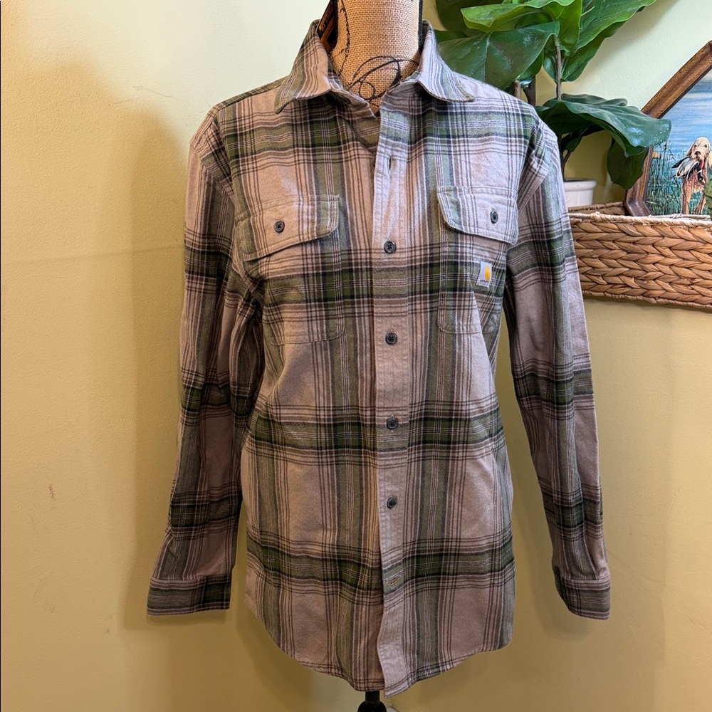 Carhartt Men's Loose Fit Heavyweight Flannel Plaid Shirt NWT Smal